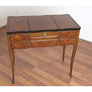 knee length dresses for ladies Dressing Table / Vanity English Mahogany Marquetry, early 1900s, Gorge– Old  Europe Antique Home Furnishings main image 1