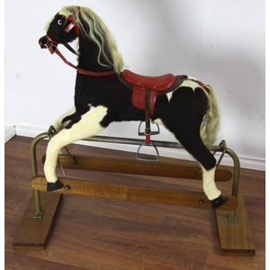 Polychrome Painted Rocking Horse, 20th Century - Rocking & Carousel ...