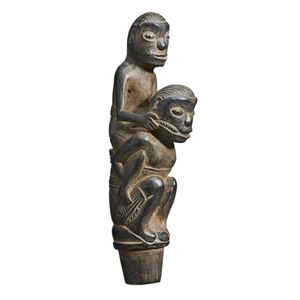 Bali, handle, buffalo horn modelled in the form of a male…