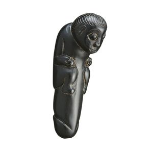 Bali, handle, buffalo horn modelled in the form of a male…