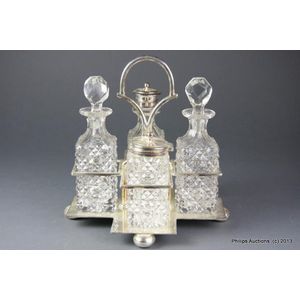 An Edwardian silverplate cruet set, Sheffield, early 20th…