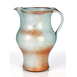 Campbell Hegan, jug, stoneware with shino glaze. Impressed mark.…
