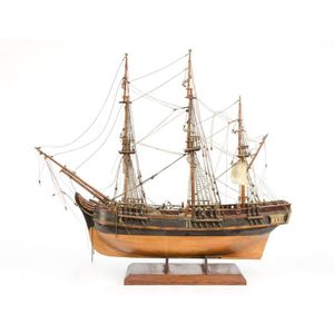 55cm Three-Masted Galleon Model with Metal and Wood Stream - Boats ...