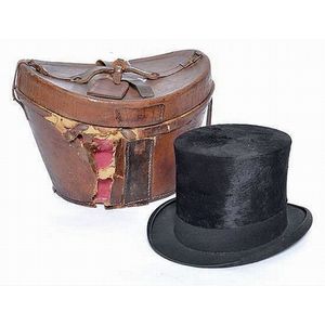 Vintage 1920s Top Hat Leather Travel Case Scotts London Luggage