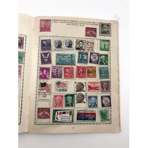 Three vintage small world stamp albums including USA, china,…