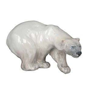 Royal Copenhagen porcelain polar bear statue, designed by Knud&hellip;