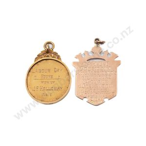 St John's bowling club Wanganui pair of fob prize medals the…