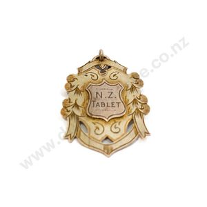 9ct gold 'New Zealand Tablet' medallion reserve Irish History/…