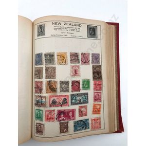 Antique world stamp album including New Zealand and Australia