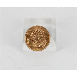 1913 gold half sovereign - Edward VII Mintmark Perth, Vf/Ef