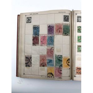 Antique world stamp album including New Zealand and Australia