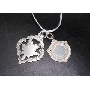 Two sterling silver fob medals one hallmarked Birmingham 1921…