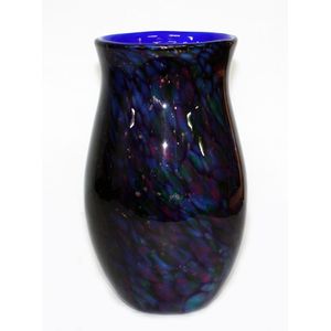 Peter Raos, tall blue glass vase, with cobalt inner-facing,…