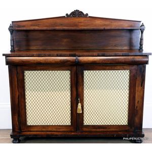 A Regency rosewood chiffonier, early 19th century, with an…