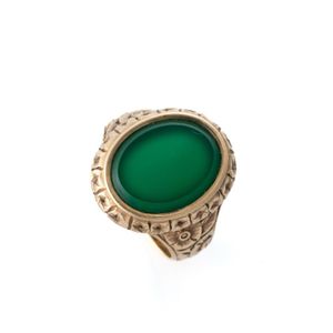 Antique 14ct Gold Chrysoprase Gents Signet Ring, Austro Hungarian Marks ...