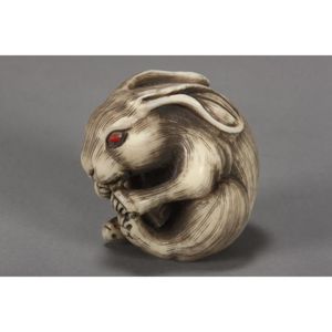 Meiji Period Ivory Rabbit Netsuke - Netsuke - Oriental