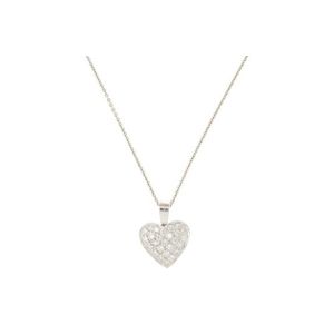 18ct White Gold Diamond Heart Pendant Necklace - Pendants/Lockets ...