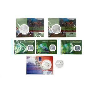 Six Australian silver proof coins, 3 x 1/2oz 2002 kookaburra…