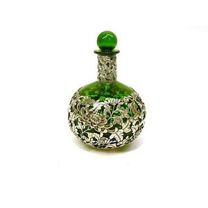 A Chinese silver & green glass perfume bottle, the pierced… - Scent ...
