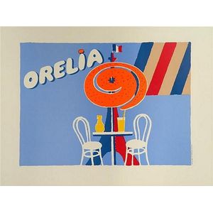 Villemot Orangina Orelia, French advertising poster, Artwork by…