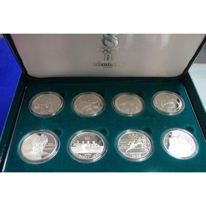 USA Atlanta 1996 Olympic games coin set 8 silver coin proof set,…
