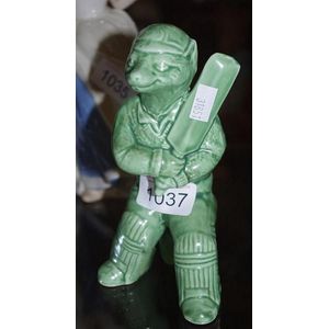 Green matt glazed figure of Fox playing football, marked SylvaC.