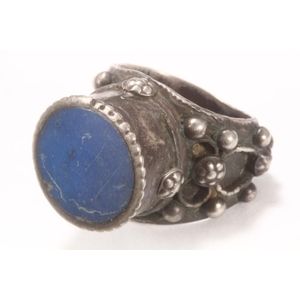 Vintage Sterling silver native American style lapis lazuli fashion gemstone ring size 6