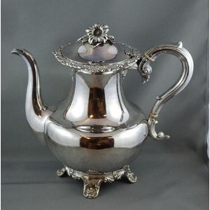 Victorian silver plated coffee pot stamped 'W. PRODGER 25…