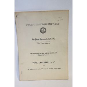 Sir Hudson Fysh, '10th December 1919' unrevised Advance proof…
