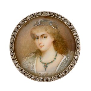 14ct gold and diamond portrait miniature, early 19th century,…