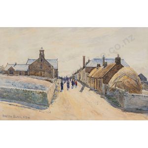 Andrew black Rsw (1850-1916) the village church Hopeman…