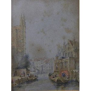 George Baxter (1804-1867) Britain Abbeville, Normandy, France…