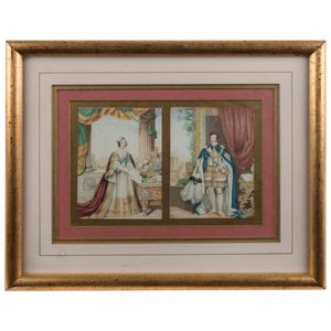 George Baxter (1804-1867), Queen Victoria and Prince Albert,…