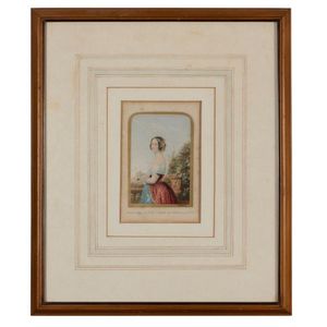 George Baxter, on the terrace, colour print, printed text on…
