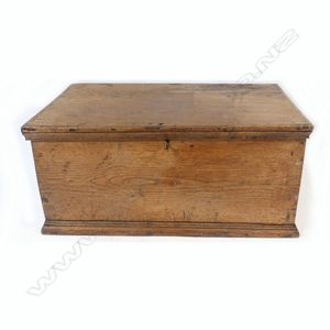 A large 18th century elm bible box, with simple moulding to the…