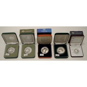 Five RAM commemorative silver $1 proof coins comprising of 4@ 1…