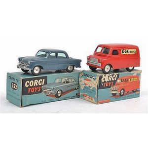 Toy and model Standard Vanguard vehicles from the 1950s and 1960s  