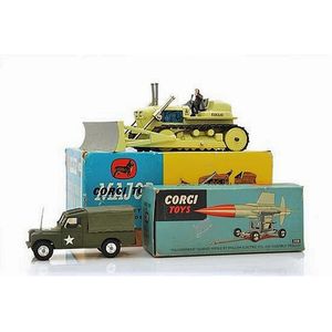 Three Corgi military models, including 357 Land Rover weapons…