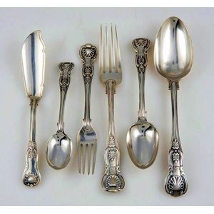 Sterling Silver Kings Pattern Cutlery Set - Flatware/Cutlery and ...