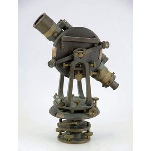 Antique brass theodolite by Adie of London with wooden tripod…