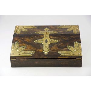 Victorian coromandel wood and brass mounted portable writing…