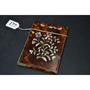 19th century tortoise shell and mother of pearl inlaid floral…