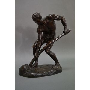 Fine antique French bronze figure, 'Le Terrassier' by Alfred…