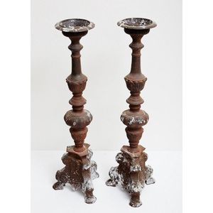 large metal candlesticks