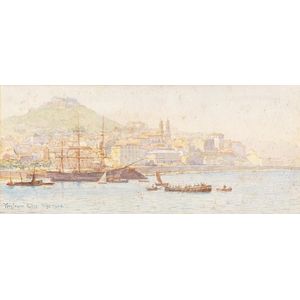 Tristram Ellis (working c. 1905), Vigo 1908 watercolour on…