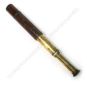 Three-draw brass telescope 'The Motty Marksman' by J.H.Stewart,…