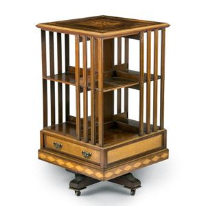 Danner Spinning Revolving Bookcase 1876 Walnut RARE Square Rotating Book  Case