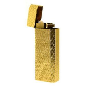 Cartier Gold Plated Guilloche Lighter with Bevelled Corner - Smoking ...