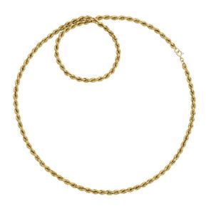 Italian Inch Long Rope Chain Italian 18ct Gold Twist Rope Long Chain, 30.6g, 810mm - Necklace/Chain ...