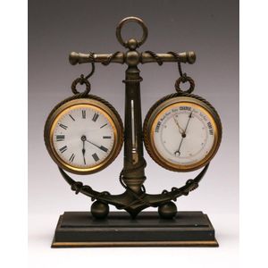 Anchor themed barometer on stand, height 28 cm, width 23 cm,…